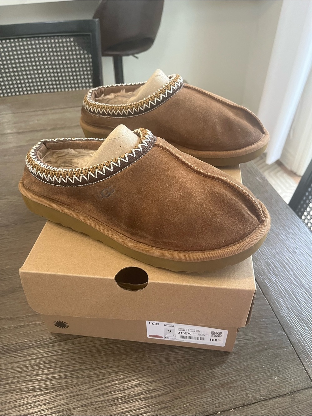 UGG Tasman Slippers in Chestnut Suede (women 8)